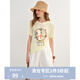 獨束（DUSHU）大碼圓領(lǐng)印花短袖T恤女2025年夏裝新款基礎百搭胖mm顯瘦上衣 麥稈米 XL （尺碼：3）