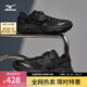 美津濃（MIZUNO）【RACER V2】高街機能復古潮流慢跑鞋男女緩震透氣跑鞋 04/黑色/銀色 43 (280mm)