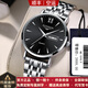冠琴（GUANQIN）【進(jìn)口機芯】冠琴品牌新款男士手表薄簡(jiǎn)約商務(wù)休閑夜光防水石英表 精鋼黑面【典藏版】19033