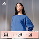 adidas三條紋休閑簡(jiǎn)約寬松長(cháng)袖T恤男女秋季阿迪達斯輕運動(dòng)   藍色   M