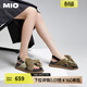 MIO【吳謹言同款】MIO米奧春季歐美風(fēng)平跟涼鞋蝴蝶結休閑沙灘鞋女鞋 金色 37