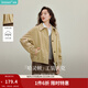 茵曼（INMAN）2026春季女裝新款100棉復古休閑收褶短款外套落肩寬松上衣 淺卡其 L 168-172cm /121-130斤