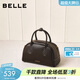 百麗云貝波士頓女包新款時(shí)尚保齡球包真皮斜挎手提包BL881AX6 礁石咖 F