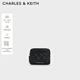 CHARLES&KEITH26春新品菱格紋迷你零錢(qián)包卡包手拿包生日禮物CK6-50681238 Black黑色 XXS