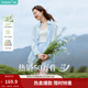 茵曼（INMAN）章若楠同款|茵曼天絲防曬薄長(cháng)袖襯衫外套女2026年夏季新款白襯衣 淺灰藍 S