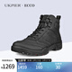 愛(ài)步（ECCO）高幫靴男靴 25年冬戶(hù)外厚底增高保暖工裝靴短靴811414海外直郵 02001 40