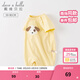 戴維貝拉（DAVE＆BELLA）夏天薄款嬰兒衣服新生兒夏季短袖連體衣嬰幼兒包屁衣寶寶空調服裝 淺黃色DB2235928 90cm （建議身高80-90cm）