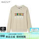 GANT/甘特寬松休閑刺繡字母印花圓領(lǐng)套頭帶帽百搭長(cháng)袖女衛衣 221-黃色 L