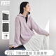 對白（DUIBAI）超好看立領(lǐng)拉鏈開(kāi)衫毛衣女2025冬新款慵懶休閑通勤針織短外套 淺薰衣草紫 L