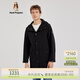 暇步士（Hush Puppies）男裝秋新戶(hù)外耐磨休閑中長(cháng)款風(fēng)衣連帽外套 097黑色3 3XL