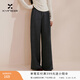 香影灰色毛呢西裝褲女高腰2026春季新款垂感高智感通勤直筒闊腿褲 深灰 M 160/64A/95-110斤
