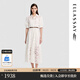 歌力思（ELLASSAY）【靜奢空氣棉】2026春夏新款收腰繁花蕾絲精致優(yōu)雅真兩件連衣裙女 純凈白 XS 不含腰帶