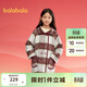 巴拉巴拉童裝女童外套2025春秋裝小童復古學(xué)院格子毛呢大衣潮208125116001