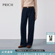 PRICH時(shí)尚復古彎刀牛仔褲春季休閑個(gè)性闊腿顯瘦長(cháng)褲女 57深靛藍色 S 160