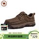 駱駝牌 休閑皮鞋壓花紋牛皮男士工裝大頭鞋爸爸鞋 P15A307021 咖啡 40