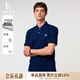 哈吉斯（HAZZYS）男女裝 夏季上衣PHIZ系列情侶款短袖POLO衫 絲帶藍BN-男 2XL （185/104A 52） （尺碼偏大）男
