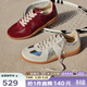 萊爾斯丹[酒釀冰茶]復古舒適德訓女真皮休閑鞋輕盈軟底女鞋騏驥紅26801 幻灰銀色 SVL 37