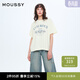 moussy 新品復古感字母印花寬松短袖T恤女028ISZ90-0561 010白色 均碼