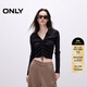 ONLY秋季休閑時(shí)尚氣質(zhì)V領(lǐng)修身短款針織衫女|124324011 H1Z 黑色 M