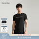 Calvin KleinJeans夏季男女情侶中性休閑年輕多色ck印花修身打底短袖T恤上衣 BEH-太空黑 L （推薦145-160斤）