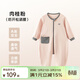上寶麥秋冬兒童連體睡衣拉鏈精梳棉柔軟男女童寶寶睡袋家居服防踢被排汗 肉桂粉 220G室溫22-26度 120 約身高120cm