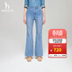 哈吉斯（HAZZYS）女裝 26春季新款女士PHIZ系列休閑微喇水洗牛仔褲女ATDSP0DBX06 藍色BL 34 (155/66A 34)