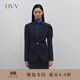 OVV秋冬熱賣(mài)女裝挺括一?？燮今g領(lǐng)休閑通勤單件西服外套 藏青（凈色）B1 M