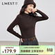朗文斯?。↙.WEST）100%羊毛可機洗針織衫女2025冬季新款無(wú)縫一體毛衣打底衫 咖啡（半高領(lǐng)） M