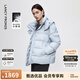 朗姿騏驥紅霍爾多巴吉白鵝絨羽絨服女直筒短款職業(yè)通勤風(fēng) 水藍色 S