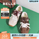百麗（Belle）時(shí)尚復古德訓鞋女商場(chǎng)同款輕巧薄底休閑鞋E2N1DCM5預售 棕色 38 (240mm)