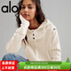 ALO YOGA華夫格連帽開(kāi)衫衛衣女歐美慵懶風(fēng)拉鏈連帽外套短款瑜伽針織衫 米白色 M