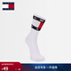 TOMMY JEANS男裝時(shí)尚潮流旗標字母提花舒適微彈商務(wù)休閑運動(dòng)中筒襪子 白色100 1雙 均碼 OS