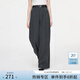 范思藍恩秋季設計感直筒高腰休閑褲女秋季2024新款慵懶顯瘦通勤褲子女百搭 幻影灰 L