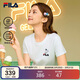 FILA 斐樂(lè )官方女子針織短袖T恤2026春季新款時(shí)尚休閑小貓刺繡圓領(lǐng)上衣