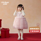 歐姆熊女童連衣裙秋冬季2025新款女寶寶周歲禮服兒童冬裝洋氣小公主裙子 粉色 100 100cm
