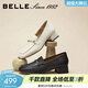百麗（Belle）【92系列】粗跟樂(lè )福鞋女商場(chǎng)通勤百搭牛皮高跟鞋單鞋BZ521AA6 黑色（主推熱銷(xiāo)） 38 (240mm)