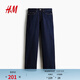 H&M男裝牛仔褲春季新款復古直筒時(shí)尚潮流休閑原色牛仔褲1316883 深牛仔藍003 32 170/82