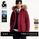杰克·瓊斯（JACK&JONES）男裝冬季派克羽絨服抽繩連帽毛領(lǐng)可拆卸寬松純色外套225412065 F15酒紅色 S （170）