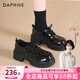 達芙妮厚底樂(lè )福鞋女2026新款春季女鞋英倫風(fēng)黑色小皮鞋百搭增高單鞋子女 黑色 【主圖款-跟高5.5CM】 37