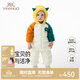 英氏（YEEHOO）嬰兒保暖羽絨服2025冬季新款新年紅色外出服寶寶長(cháng)袖超韌絨連體衣 淺杏白 73 cm （建議6-9個(gè)月）