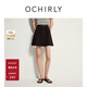 歐時(shí)力OCHIRLY 蕾絲花邊百褶褲裙a字短裙半身裙裙子夏季高級感 黑色 M