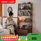 家逸實(shí)木置物架落地一體靠墻多層收納架客廳儲物架子家用臥室收納柜