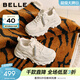 百麗（Belle）馬賽克百搭老爹鞋女2026春新商場(chǎng)款厚底增高休閑鞋F1K1DAM6預售 米白色 37 (235mm)