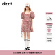DZZIT地素時(shí)尚春夏法式浪漫泡泡袖碎花設計連衣裙3H2O4496K 深紅色 XS