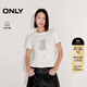 ONLY2025夏季新款休閑可愛(ài)印花純棉圓領(lǐng)短袖正肩T恤女|125301020 A43奶油白色 M