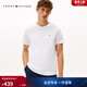Tommy Hilfiger26春夏新款男裝純棉刺繡圓領(lǐng)內搭休閑通勤多色短袖T恤上衣 【A560】白色100 S (推薦：120-135斤)