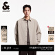 杰克·瓊斯（JACK&JONES）男裝春季條紋商務(wù)休閑襯衫男寬松長(cháng)袖襯衣OVERSIZED薄外套 C11灰卡其 S