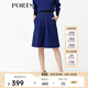 PORTS寶姿 秋季新品女裝簡(jiǎn)約A廓形闊腿七分褲SB9P015BZF010 深藍 S (4)