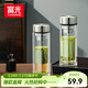 富光玻璃杯雙層帶茶隔大容量水杯 高檔商務(wù)泡茶杯 高硼硅杯子500ml