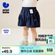 迷你巴拉女童短褲夏裝純棉柔軟寬松泡泡棉A擺寶寶萌趣褲子 深藍80835 90